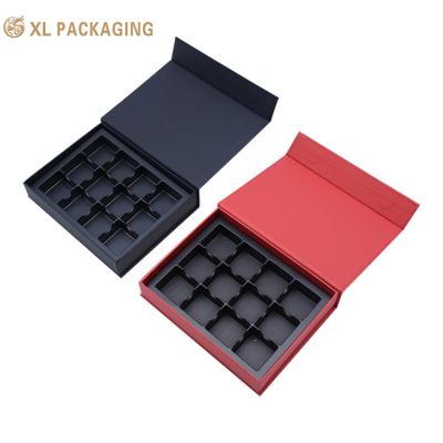 China Magnetic Chocolate Packaging Gift Box Rigid Kraft Paper Gift Boxes With Plastic Tray for sale