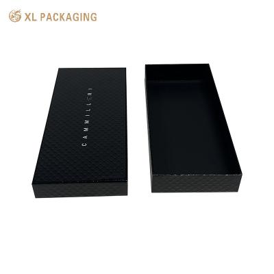 China Schwarze Papierkarton Geschenkverpackung Box Glanzlaminierung Deckel und Basis Geschenkbox zu verkaufen