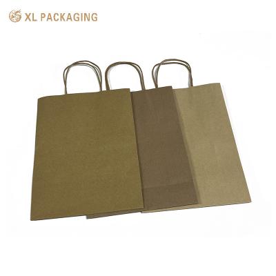 China Custom Printing Shopper Gift Craft Paper Bag High Quality Kraft Paper Bags With Handles, Twisted Handle Shopping Packaging Pouch for sale