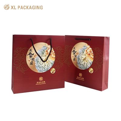 China Umweltfreundliche Farbe Einfachflasche Karton Hochwertige Verpackung Custom Logo Recycling Geschenk Wein Träger Tote Tasche zu verkaufen