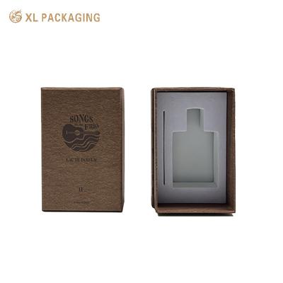 China 50ml 100ml Paper White Perfume Box Personalized Fragrance Packaging Box With Foam Tray for sale