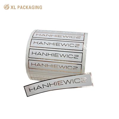 China Embossed Textured Paper Stickers Rectangle Custom Business Sticker Labels for sale