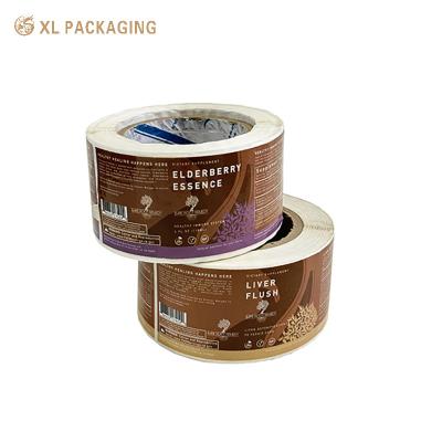 China Stamping Vinyl Sticker Label Roll Waterproof Package Sticker Label For Bottle for sale