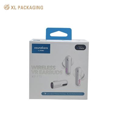 China Diseño personalizado de auriculares de cartón blanco Cajas de regalo de papel con auriculares Bluetooth Caja de embalaje para auriculares en venta