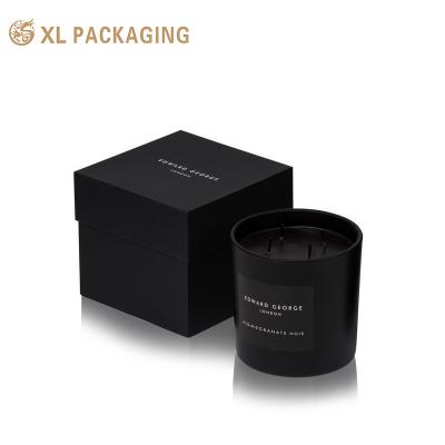 China Custom Kraft Candle Packaging Box With Lid And Base , Rigid Gift Candle Boxes With Paper Tray for sale