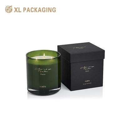 中国 Luxury Black Candle Box Cosmetic Lid And Base Box Paper Box Packaging For Candle 販売のため