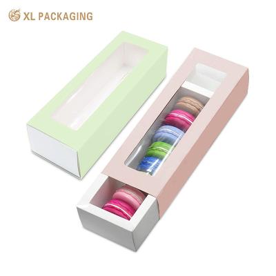 中国 Wholesale Cardboard Boxes For Cookies Food Packaging Boxes Round Macaroon Gift Macaron Packaging Box White 販売のため