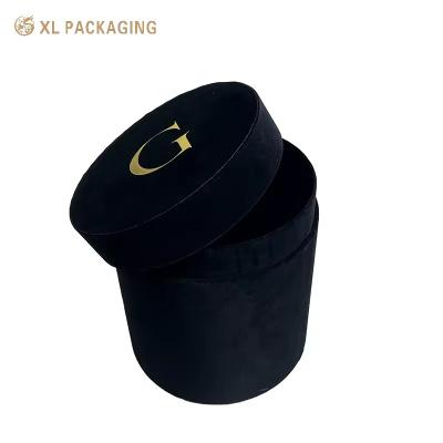 China Custom Velvet Round Tube Wedding Flower Box Cylinder Luxury Rose Flower Gift Box For Flower zu verkaufen