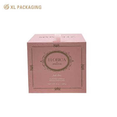 China Custom Printed Luxury Pink Candle Gift Boxes Hard Cardboard Gift Box For Candles Te koop