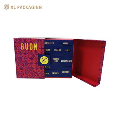 China Individuell 24 Schubladen Weihnachts-Adventskalender Kosmetik Luxus Geschenk Papier und Verpackung Geschenk-Box zu verkaufen