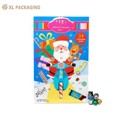 China Custom Design Weihnachten Kosmetik Advent Kalender Box 24 Tage Kalender Papier Verpackung Schokolade Kekse Süßigkeiten Geschenkbox zu verkaufen