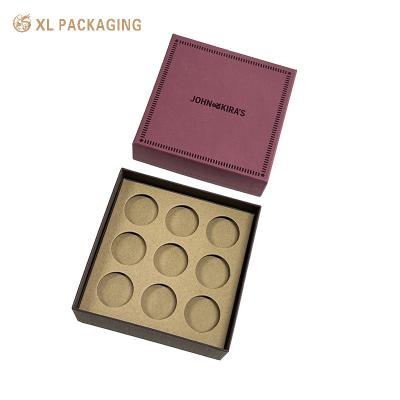 China Wholesale Food Candy Bar Cookie Chocolate Paper Box With Cushion Pads Kraft Paper Divider Insert for sale