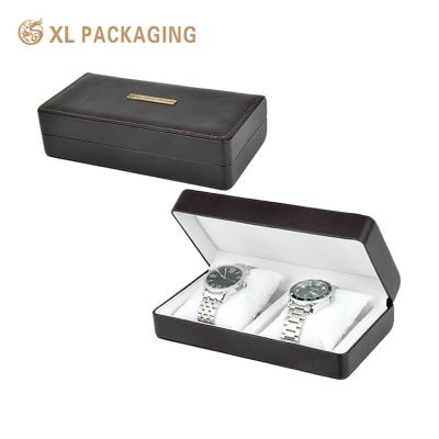 China Customized Logo Men Woman Pu Leather Watch Set Packaging Box With Pillow Luxury Paper Gift Packaging Watch Box for sale