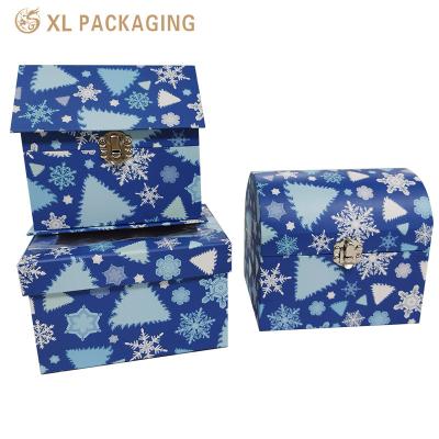 중국 Custom Design Holiday House Shape Box With Metal Lock , Rigid Paperboard Gift Paper Box 판매용