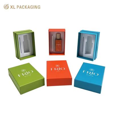 China Premium Parfümpapier-Box 3 Teile Deckel und Basis Parfüm Geschenk-Box lebendige Farbe Automatisierte Produktion mit EVA Innenbehälter zu verkaufen