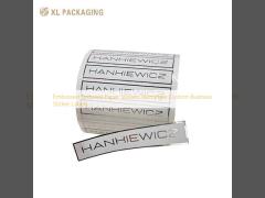 Embossed Textured Paper Stickers Rectangle Custom Business Sticker Labels