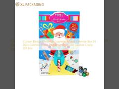 Custom Design Christmas Cosmetic Advent Calendar Box 24 Days Calendar Paper Packaging Chocolate Cookies Candy Gift Box