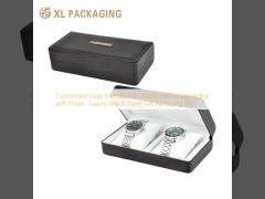 Customized Logo Men Woman Watch Set Packaging Box with Pillow , Luxury Watch Paper Gift Packaging Box