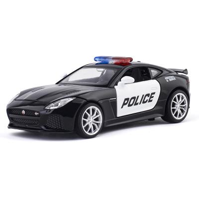 China Diecast Toy 1:32 Police Car Sound and Light Pull Back Four-Door Model Simulation Alloy Collection for sale