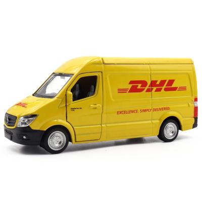 China 1:36 DHL Model Toy Car Hot Sale Express Logistics Truck Diecast Zinc Alloy Diecast Truck for sale