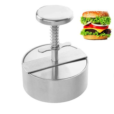 China Amazon Sales Hot Kitchen 304 Stainless Steel Hamburger Patty Maker Cooking Mold Meat Press Hamburger Stocked Home Press for sale