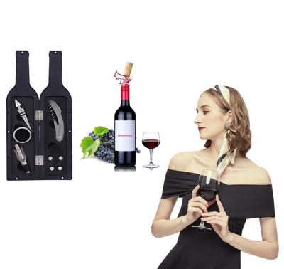 China Amazon Stocked Online Sales Success Store Bar Accessories 5 Pieces Wine Opener Set Bottle Shaped Gift Tool Kit for sale