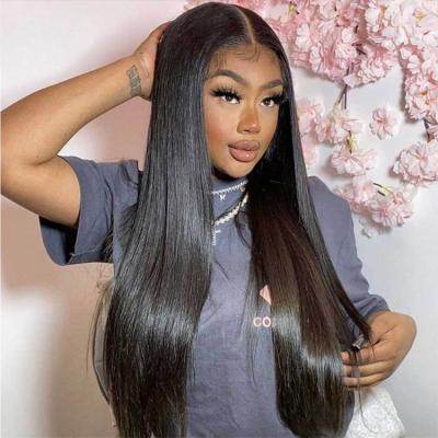 China Silky Straight Wave 10A Grade 100% Human Hair Weave Virgin Natural Color Straight Lace Frontal Wig For Women for sale