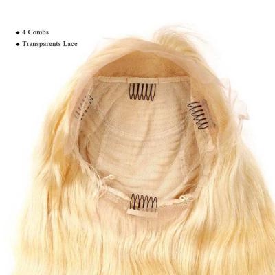 China Body Wave Drop Shipping 180% 200% Density 613 Blonde 13x4 Indian Raw Lace Hair Temple Wig Body Frontal Wave for sale