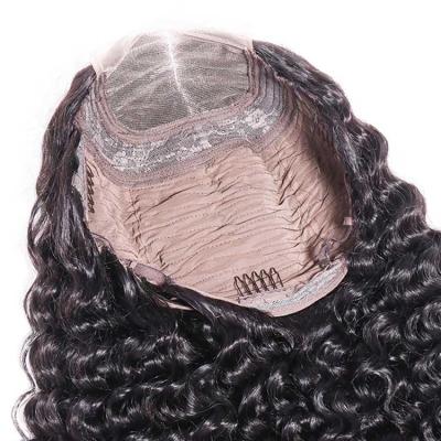 China Deep Wave Glueless Long Short Hair Wigs No Closure Synthetic Virgin Brazilian Hair 4x4 Deep Wave Wigs for sale