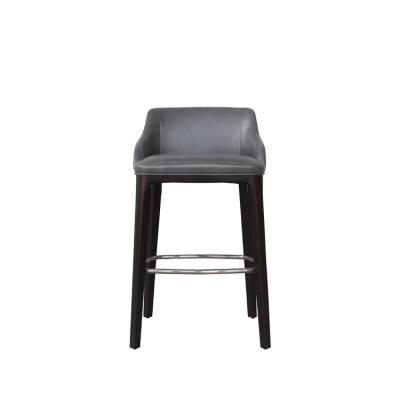 China Meeting And Dining Restaurant PU Leather Upholstery Antique Brown Bar Stools And Black Bar Umpire Chair for sale