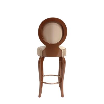 China French Style Meeting Furniture Round Back Wooden Louris Bar Stool Vintage Bar Chair for sale