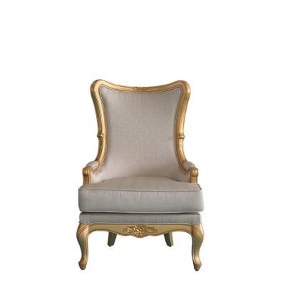 China Customized Antique Golden Loyal Meeting Lounge Chairs With Beige Embroidery for sale