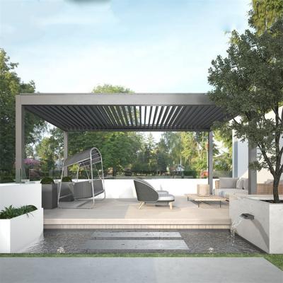 China Easily Assembled Decorative Pergola 3X6M Motorized Pergola Cover Modern Metal Waterproof Garden Pergola for sale