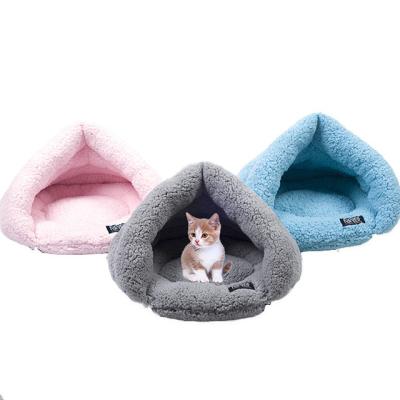 China Hot Selling Corduroy Breathable Cat Round Pet Bed Good Quality Calming Cat Bed for sale