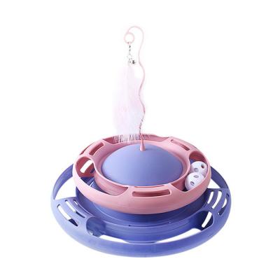 China Viable Supplies Cat Toy Educational Toys Pet Funny Cat Stick Tumbler Turntable Cat Toys for sale