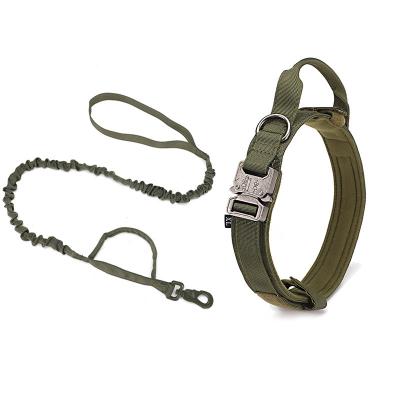 China Hot Sale Military Adjustable Luxury Fancy Leash Pet Metal Tactical Dog Collar for sale