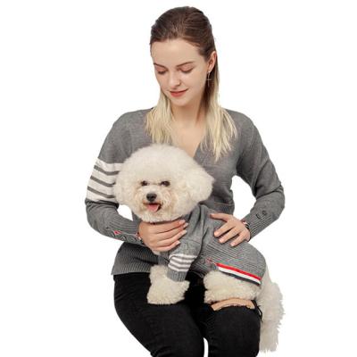 China Stocked In Running Spring And Fall Casual Outfits Knit Gray Cable Dog Sweater Knitted Pet Clothes And Accessories for sale