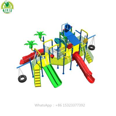 China Imported pp jumping play equipment plastic fabric water park project kids water aqua outdoor playground for sale