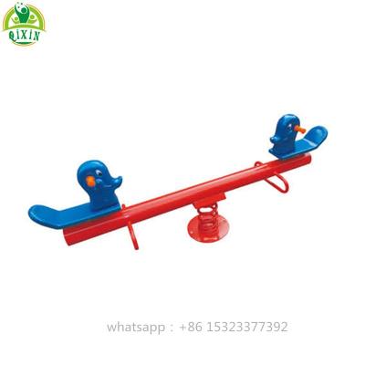 China Dia.114mm Galvanized Steel Pipe And Seesaw Outdoor Children LLDPE Mental Attraction Elephant Play Seesaw for sale