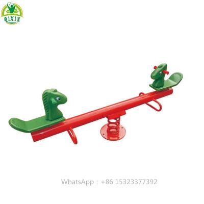 China dia.114mm galvanized steel pipe and LLDPE kids on the toys outdoor play rocking horse on the seesaw ride for sale