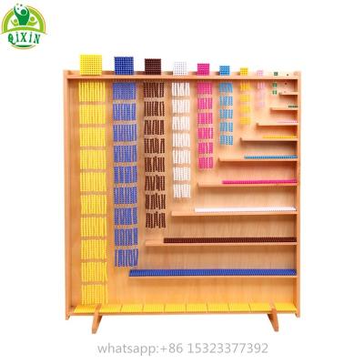 China beech wood teaching materials child care toys montessori bead mathematical wooden cabinet for sale