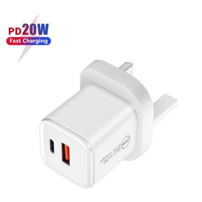 China MP3 18w 20w 30w usb wall charger usb wall charger fast type usb c charger mobile phone tablet uk plug for sale