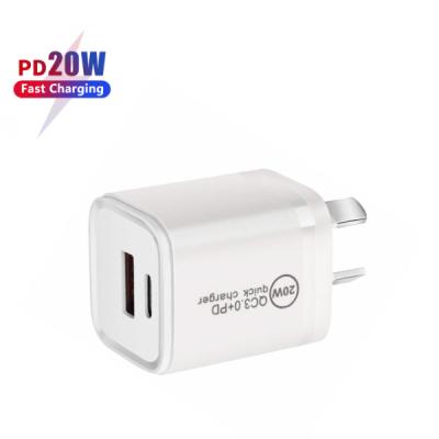 China Wholesale fast type home charger 20w mobile phone tablet palladium palladium palladium palladium palladium charger and cable for sale