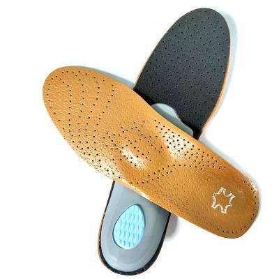 China Heel cup insole factory direct leather latex material correction foot flat men and women can wear insoles for sale