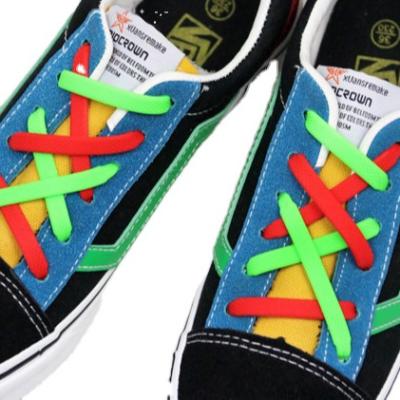 China Wholesale Round Lazy Artificial Casual Shoes Font Silicone Soft Elastic Laces for sale