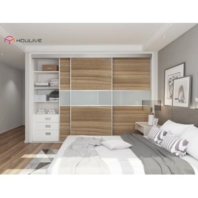 China (Height)Adjustable Bedroom Use Free Standing Wardrobe Wooden Door Sliding Door Color 3 Closet Style for sale