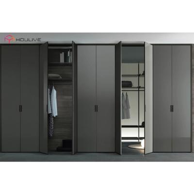 China Chinese PANEL gray color bed room use fabric storage wardrobe can be customized on sale for sale