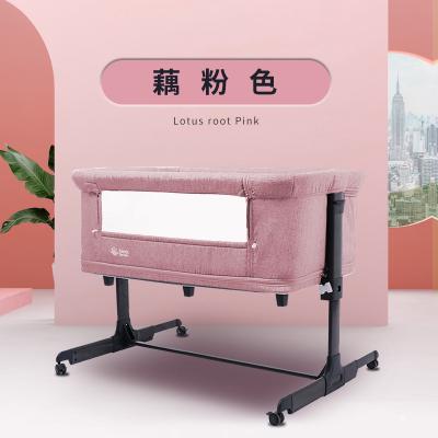 China Durable+adjustable+Mobile Foldable Lightweight Baby Crib Multifunctional Portable Bedside Sleeper Crib for sale