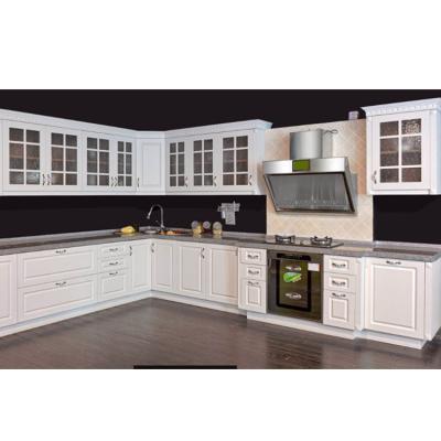 China Italian Sideboard Kitchen Solid Wood Modular Designs With Glass Door Design for sale