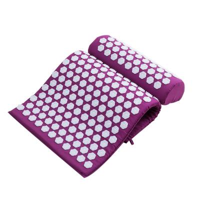 China Durable Eco-friendly Natural Canvas Acupressure Mat And Pillow Set Massage Mat Gift Back Neck Acupuncture Pain for sale